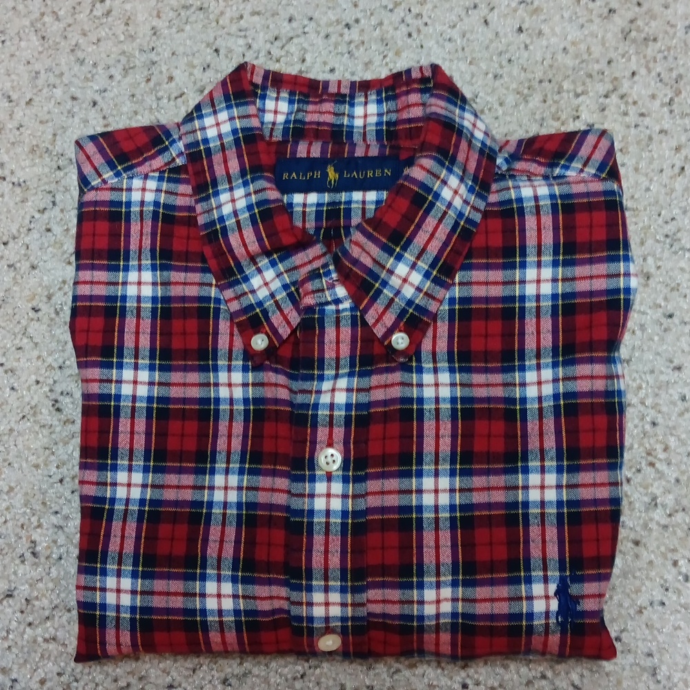 Ralph Lauren plaid button down, size XL